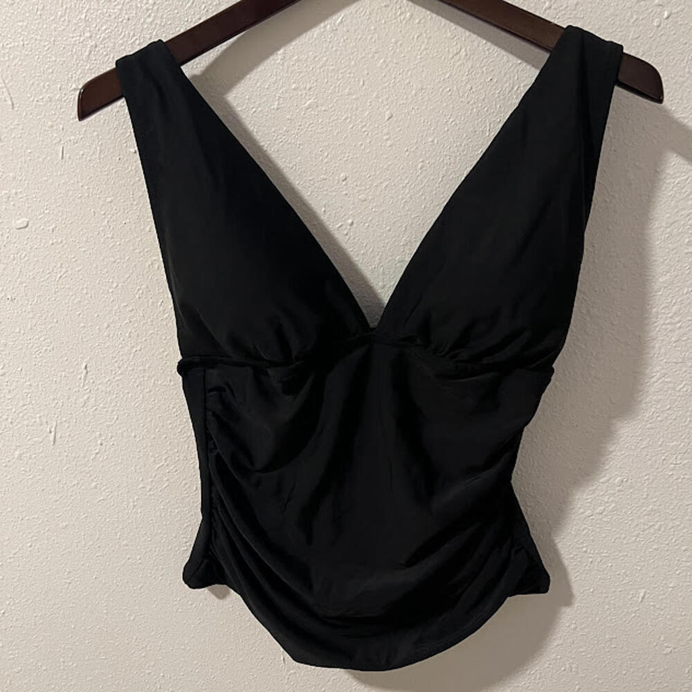 J.Crew Deep V-Neck Tankini Top / Black / Size‎ XS